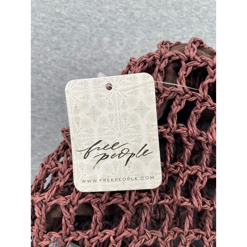 NWT Free People Sand Bound Clutch Bag Chocolate Brown Woven Boho Travel Purse - Picture 9 of 12